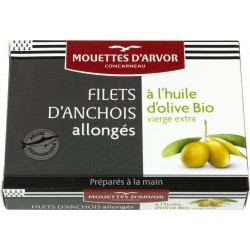 LES MOUETTES ARVOR Filets d'Anchois Allongés à l'Huile d'Olive Extra Bio LES MOUETTES D'ARVOR 36g