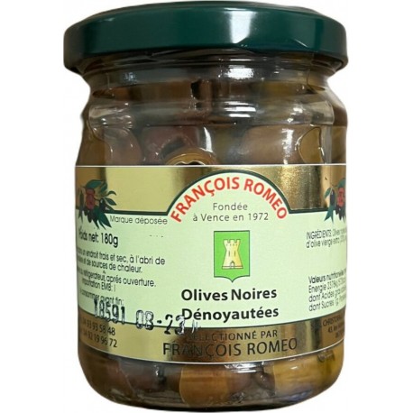 FRANCOIS ROMEO Olives noires dénoyautées à l'huile 180g