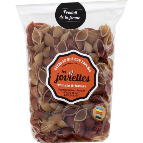 LES JOVIETTES Pâtes conchiglie tomate et nature bio 300g