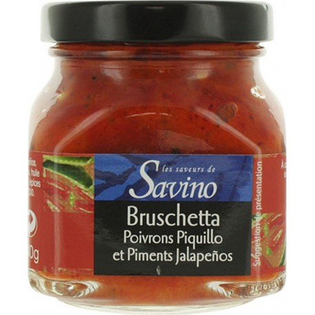 Piquillo Bruschetta Poivrons Les Saveurs De Savino Pot 140g l'unité de 0.1Kg
