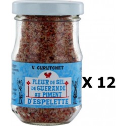 V. Curutchet Lot 12x Fleur De Sel De Guérande Au Piment D'espelette Pot 70g les 12 unités de 0.07Kg
