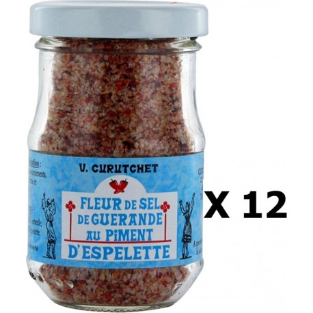 V. Curutchet Lot 12x Fleur De Sel De Guérande Au Piment D'espelette Pot 70g les 12 unités de 0.07Kg