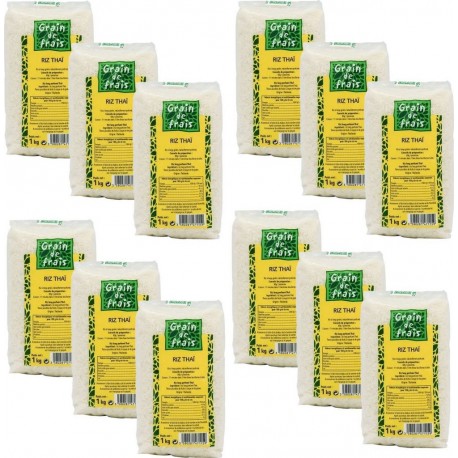 Grain De Frais Lot 12x Riz Parfumé Thaï Paquet 1Kg les 12 unités de 1.0Kg