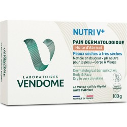 LABORATOIRES VENDOME Savon Solide Dermatologique Nutri V+ à l'Huile d'Abricot le savon de 100g
