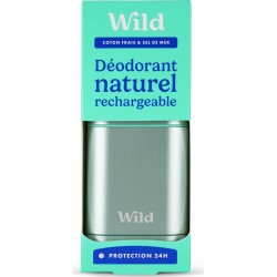 WILD Déodorant Rechargeable au Coton Frais et Sel de Mer 40g