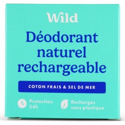 WILD Déodorant stick Naturel au Coton Frais et Sel de Mer 40g