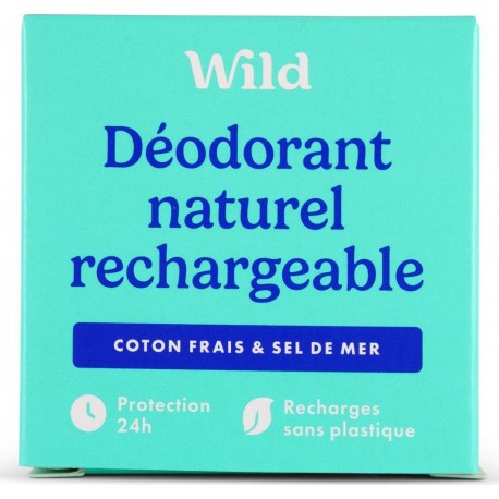WILD Déodorant stick Naturel au Coton Frais et Sel de Mer 40g