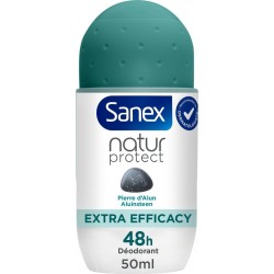 SANEX Déodorant bille Anti-odeurs Pierre d'Alun 48h Natur Protect 50ml