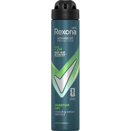 REXONA Déodorant spray Anti-transpirant Efficacité 72h Quantum Dry 200ml