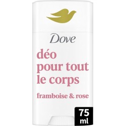 DOVE Déodorant Stick Pour tout le Corps 0% Alcool Framboise et Rose 75ml