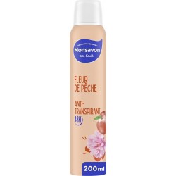 MONSAVON Déodorant spray Anti-transpirant Fleur de pêche 200ml