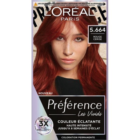 PREFERENCE Coloration Cheveux Rouge Cerise 5.664 la boîte