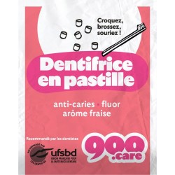 CARE Dentifrice en Pastilles Arôme Fraise 900. pack de 22g