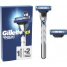 GILLETTE Rasoir MACH 3 Turbo Pour Homme 3 Lames le rasoir + 2 recharges