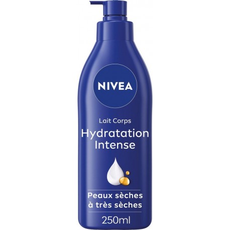 NIVEA Lait Corps Peau Sèche à Très Sèche Hydratation 72h Huile d'Amande Douce et Acide Hyaluronique 250ml
