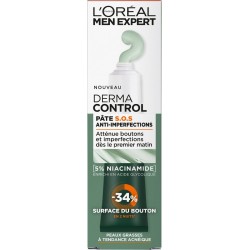 SOS L'OREAL PARIS Soin Visage Homme Anti-imperfections Derma Control Pâte 45ml