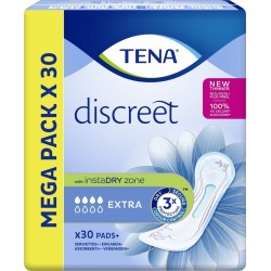 TENA Serviettes Fuite Urinaire Extra Discreet pack de 30 serviettes hygiéniques