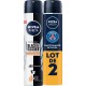 NIVEA MEN Déodorant spray homme Anti-traces Black & White Ultimate Impact lot de 2 400ml
