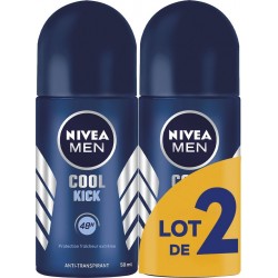 NIVEA MEN Déodorant bille homme Fraîcheur extrême Cool Kick lot de 2 roll-on