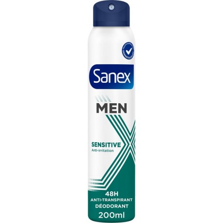 SANEX MEN Déodorant spray homme Dermo Sensitive Hypoallergénique 0% Alcool le spray