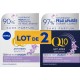 NIVEA Soin Visage Crème Jour et Nuit Q10 Anti Rides Sensitive lot de 2 pots de 50ml