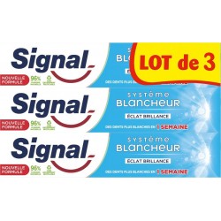 SIGNAL Dentifrice Système Blancheur Eclat Brillance 1 semaine lot de 3 tubes de 75ml