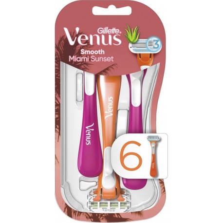 GILLETTE Rasoirs Jetables Treasure Sunset Femme 6 rasoirs jetables