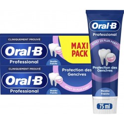 ORAL B Dentifrice Protection Gencives Menthe Extra Fraîche lot de 2 tubes de 75ml