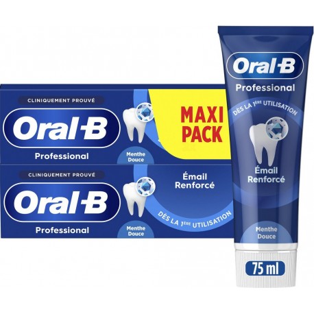 ORAL-B Dentifrice Professional Email Renforcé lot de 2 tubes 75ml