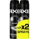 AXE Déodorant spray Homme Anti-transpirant Black 48h lot de 2 sprays