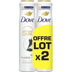 DOVE Déodorant spray Anti-transpirant Invisible Dry Advanced Care lot de 2 sprays
