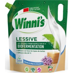 WINNI'S Lessive liquide Biofermantation au Savon d'Alep et Verveine la recharge de 1.350ml