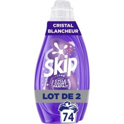 SKIP Lessive Liquide Mon cycle Court Parfait Cristal Blancheur lot de 2 bidons