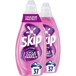 SKIP Lessive Liquide Mon cycle Court Parfait Couleur Protect lot de 2 bidons