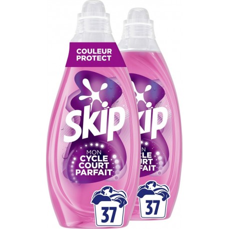 SKIP Lessive Liquide Mon cycle Court Parfait Couleur Protect lot de 2 bidons