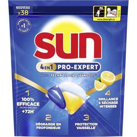 SUN PRO-EXPERT Capsules Lave-Vaisselle Citron 38 capsules