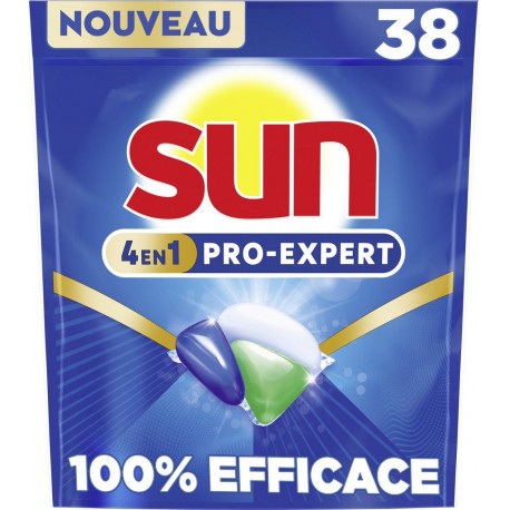 SUN Capsules Lave-vaisselle 4-en-1 Pro Expert 38 capsules
