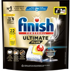 FINISH Capsules Lave-vaisselle Citron Ultimate Plus pack de 22 capsules