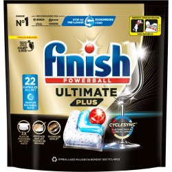 FINISH Tablettes Lave-vaisselle Ultimate Plus au Bicarbonate 22 tablettes