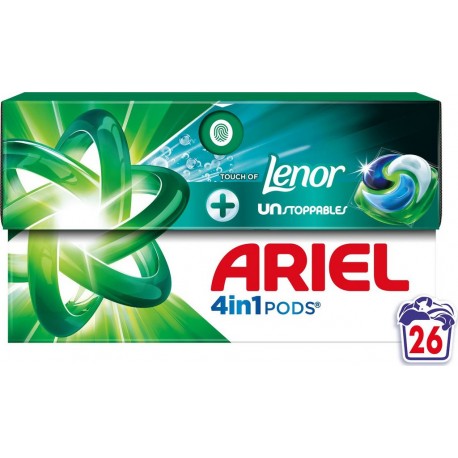 ARIEL Lessive capsules 4en1 Touch Of Lenor Unstoppables 26 capsules