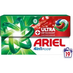 ARIEL Lessive capsules Ultra Détachant 4en1, Pods 19 capsules