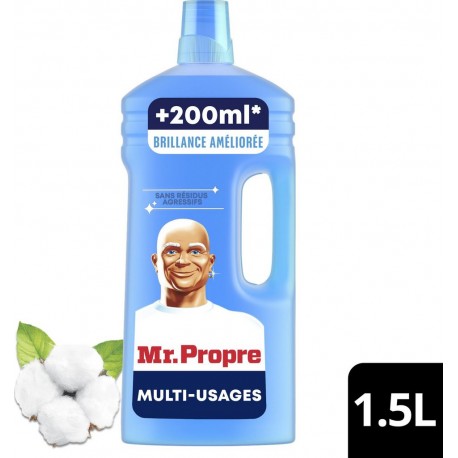 MR PROPRE Nettoyant Ménager Sol Multi-Usages Fleurs de Coton le bidon de 1,5L