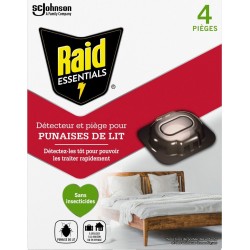 RAID Piège Insectes Détecteur et Piège Punaises de Lit Sans Insecticide lot de 4 pièges