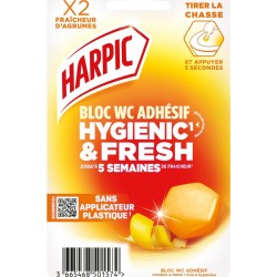 HARPIC Bloc WC Adhésif Hygienic Fresh Agrumes 1 étui de 2 bloc