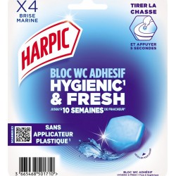 HARPIC Bloc Wc adhesif Hygiènic & Fresh Parfum Brise Marine 4 blocs