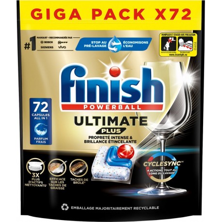 FINISH Capsules Lave-vaisselle Ultimate + pack de 72 capsules