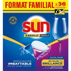 SUN Lave-Vaisselle Capsules Absolu Tout en 1 Brillance 36 capsules