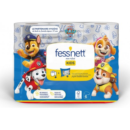 FESS'NET Papier Toilette Décoré Pat Patrouille 6 rouleaux