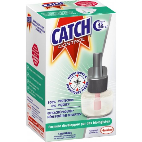 CATCH Anti-Moustique Recharge Liquide Anti-Moustique Parfum Fleurs Blanches Protection 45 Nuits la recharge