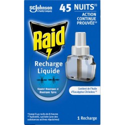 RAID Anti-Moustiques Recharge Répulsif Liquide Sans Parfum Action Continue Max la recharge